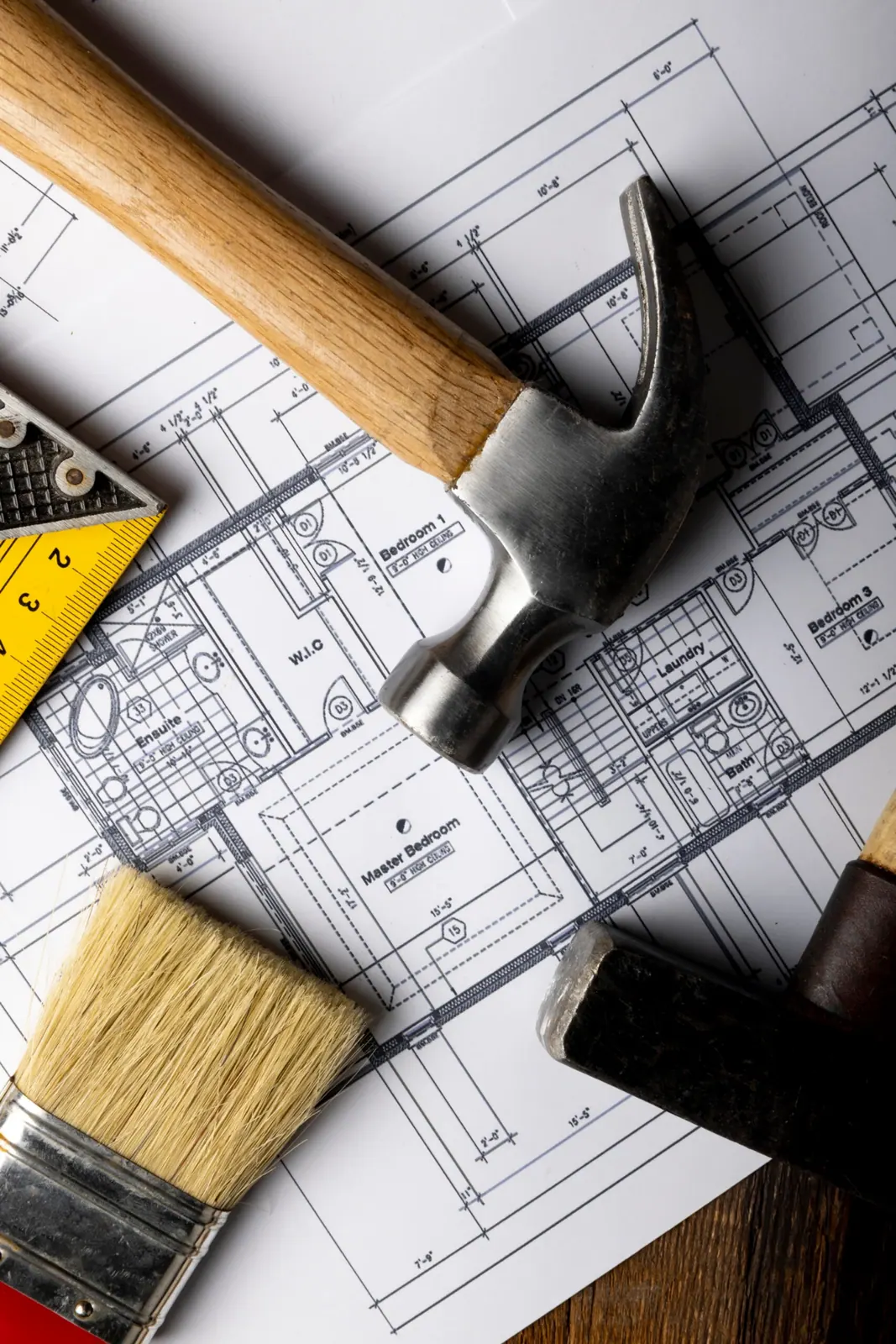 Construction blueprints and tools